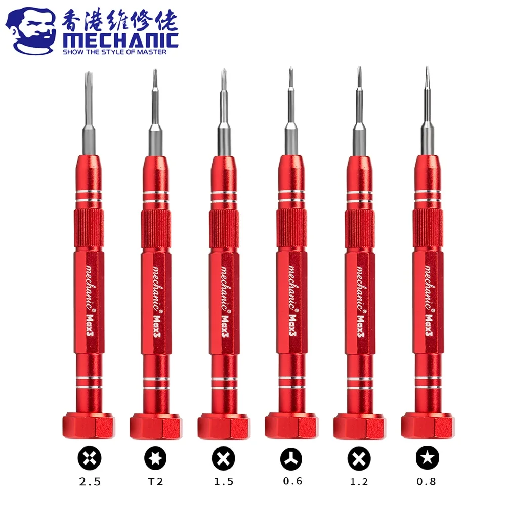 MECHANIC Max3 Series High Precision 3D Aluminum Alloy Built-in Magnet Non-slip Screwdriver for Phone Repair Disassembly Tools