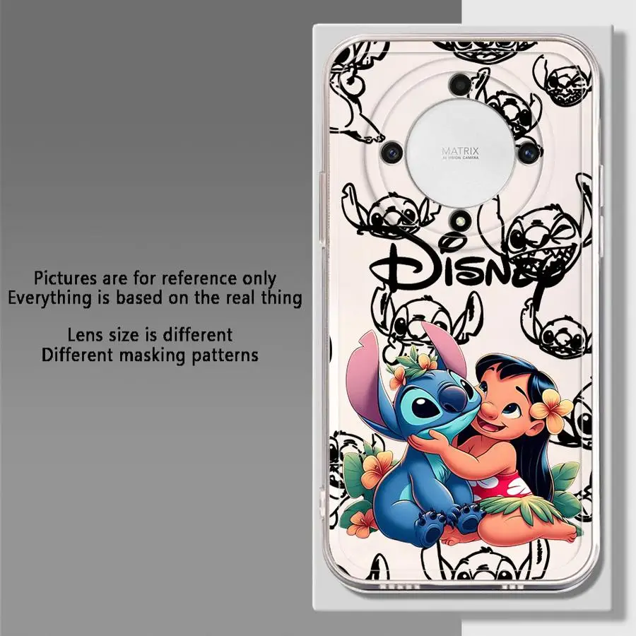 เคสฝาครอบใสสำหรับเกียรติยศ X9b X8b X9a X8 X7b 90 Lite X8a การ์ตูนดิสนีย์สติทช์