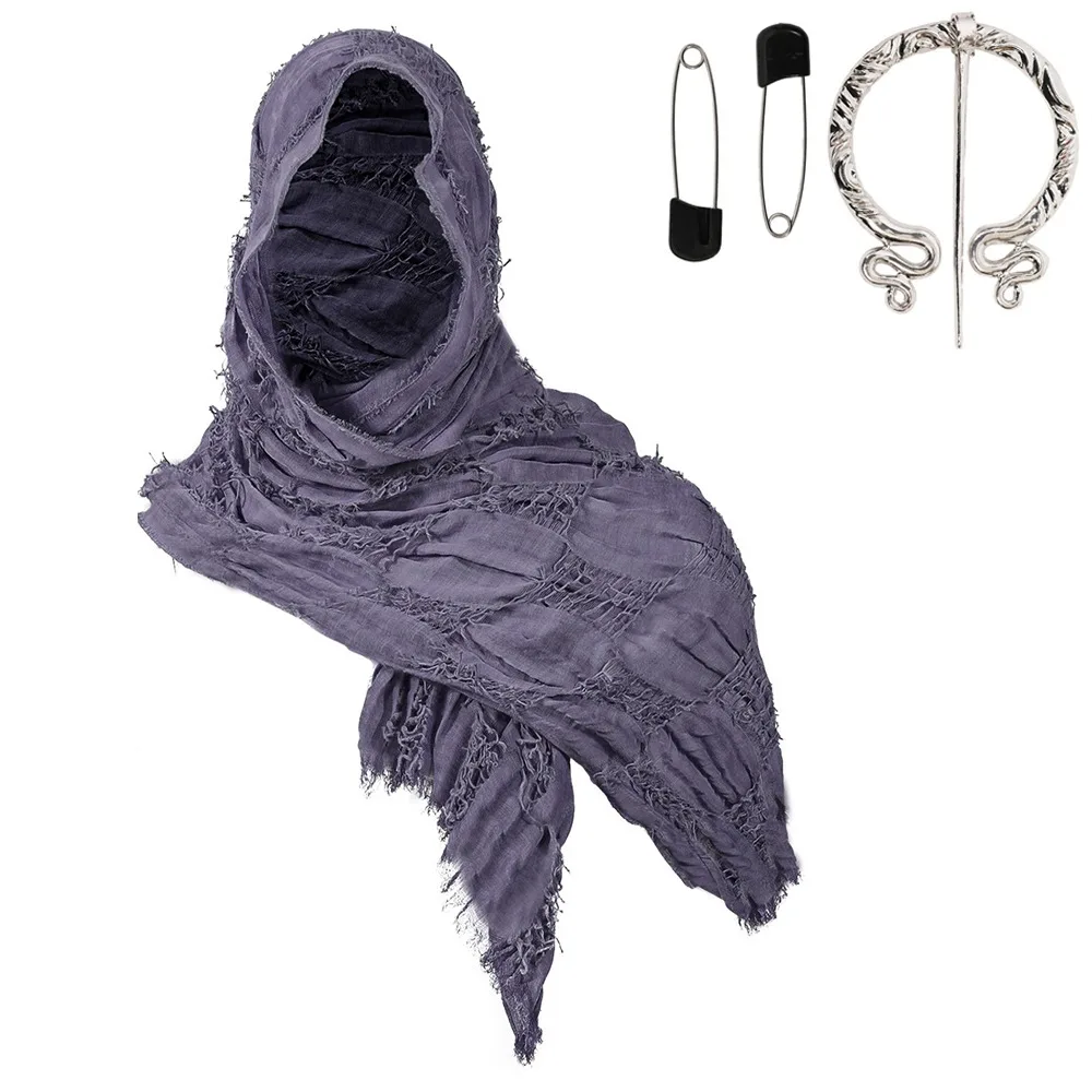 

Популярный средневековый стиль, средневековый плащ с брошью викингов, шаль с капюшоном в стиле нищего, шарф, накидка, костюмы на Хэллоуин