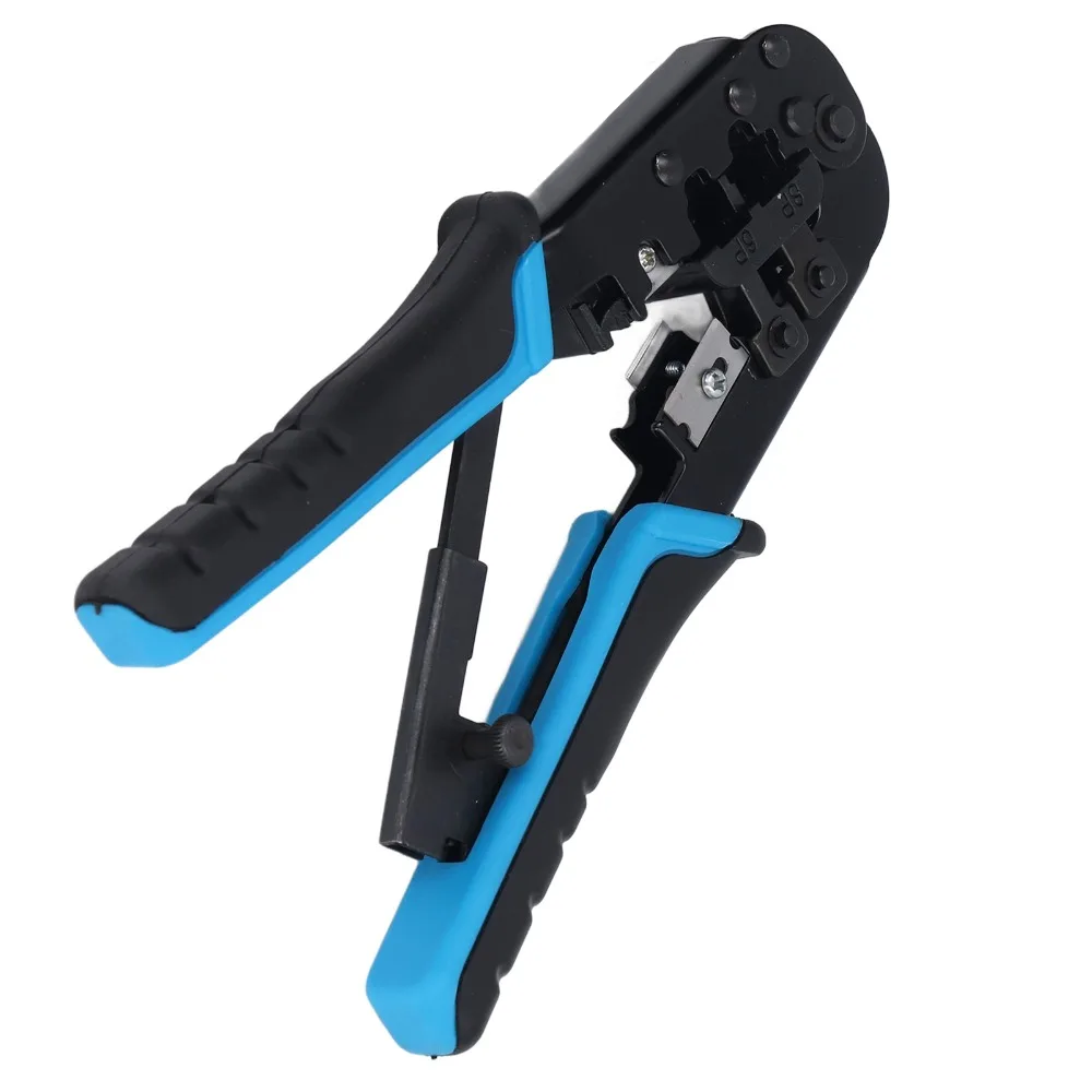 All-in-One RJ45 Crimp Tool Built-in Wire Cutter and Stripper 6 in 1 RJ11/RJ12 Crimper for 8P8C / 6P6C / 6P4C /8P8C / 6P6C / 6P4C