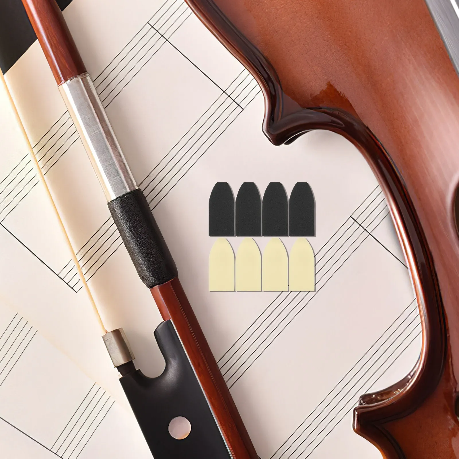 6Pcs Premium Plastic Violin Bow Tip Cushions Replacement for Violin Cello Viola Bow Fittings Stringed Instruments Accessories