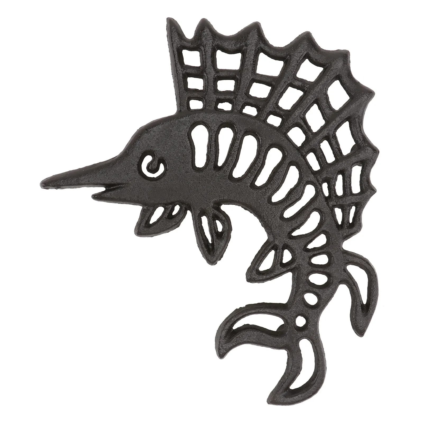 

Anti Scald Placemat Swordfish Shaped Iron Table Mat Tripod Structure Heat Resistant Dish Mat for Home Bar Restaurant