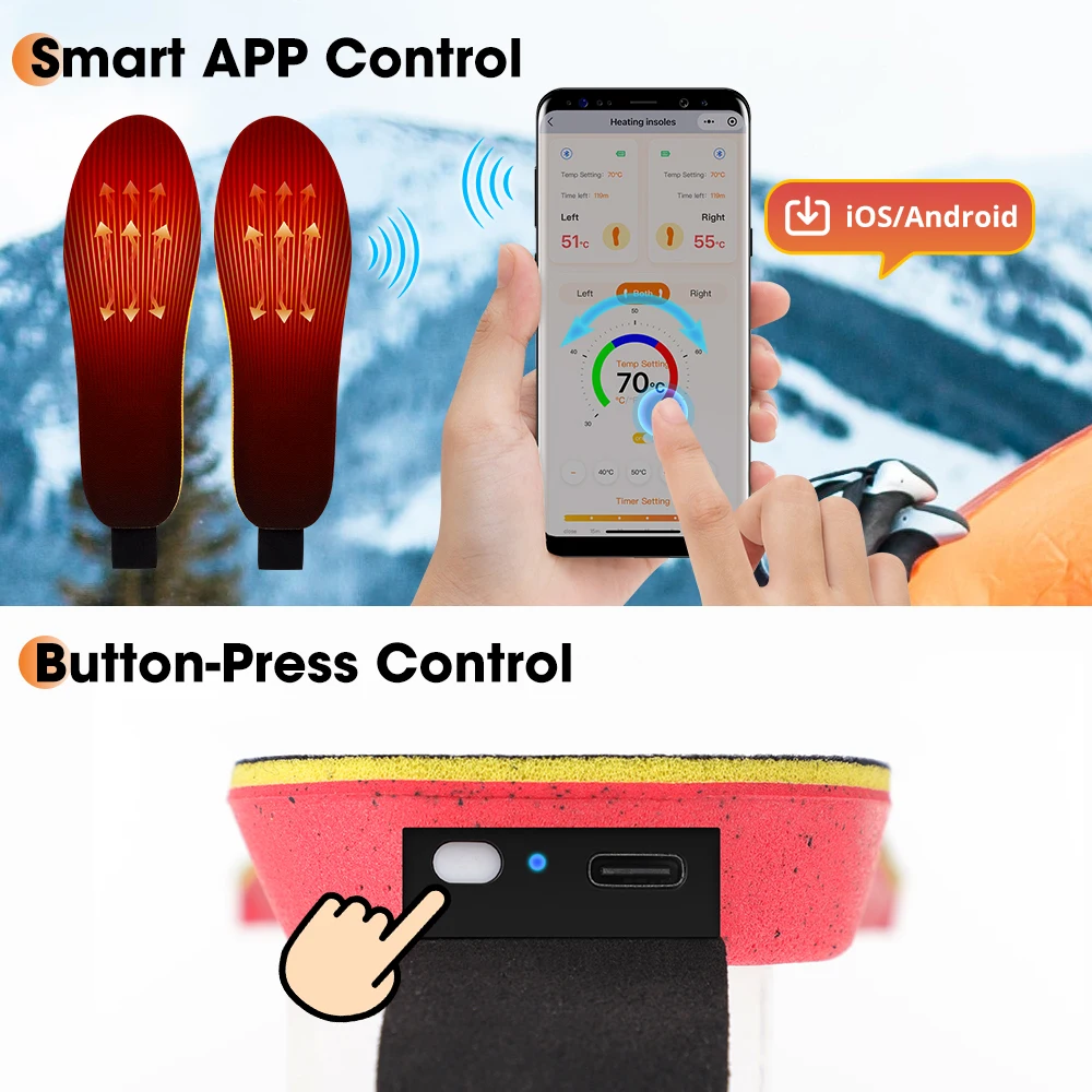 APP-gestuurde slimme verwarmde - Heated Insole Rechargeable recensie en prijs
