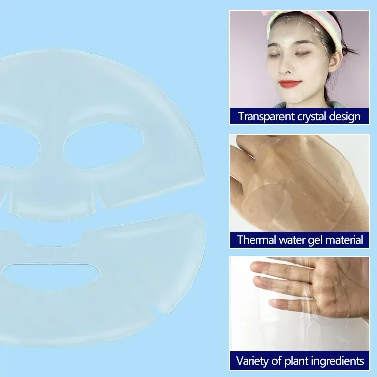 Segmented upper and lower split collagen mask hydrogel hydration