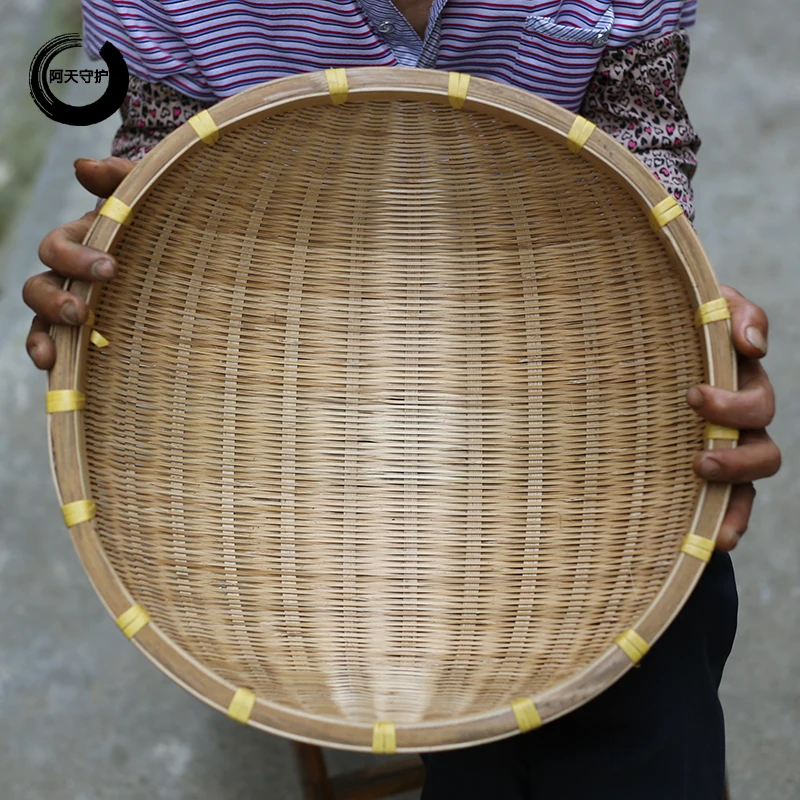 

Bamboo woven products, round bamboo sieve, large storage dustpan, fruit basket, steamed bread basket