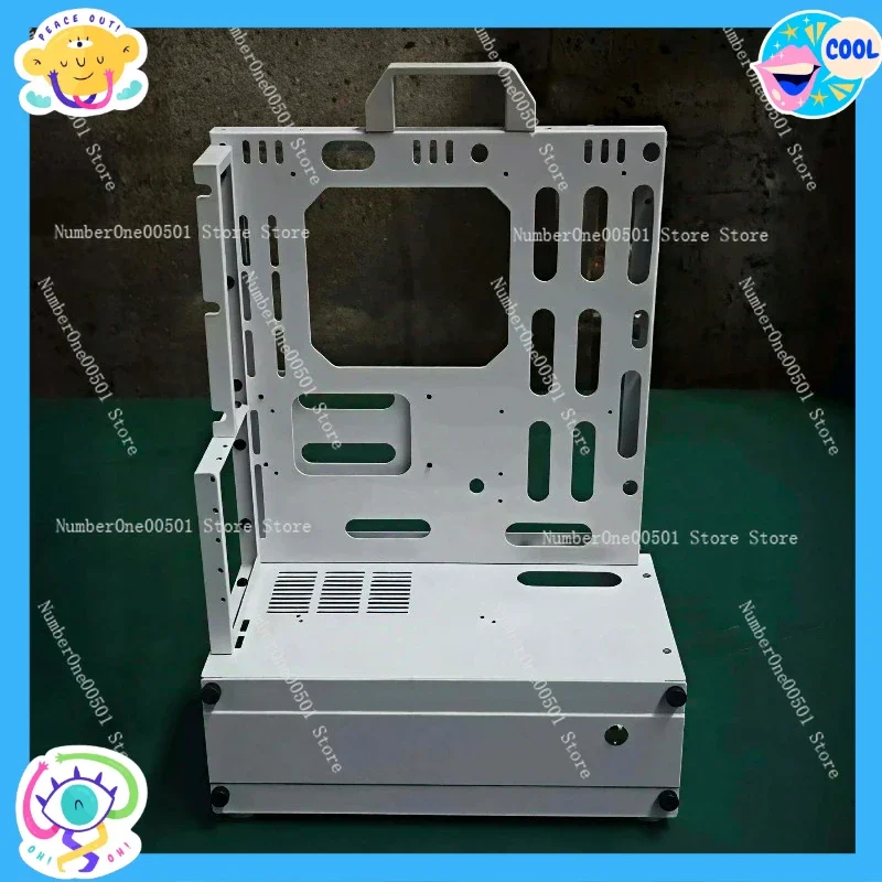Open Air PC Case Mini Chassis Support 240 360 Liquid Cooler Vertical GPU Mount Transparent Desktop Hardware Display Decor