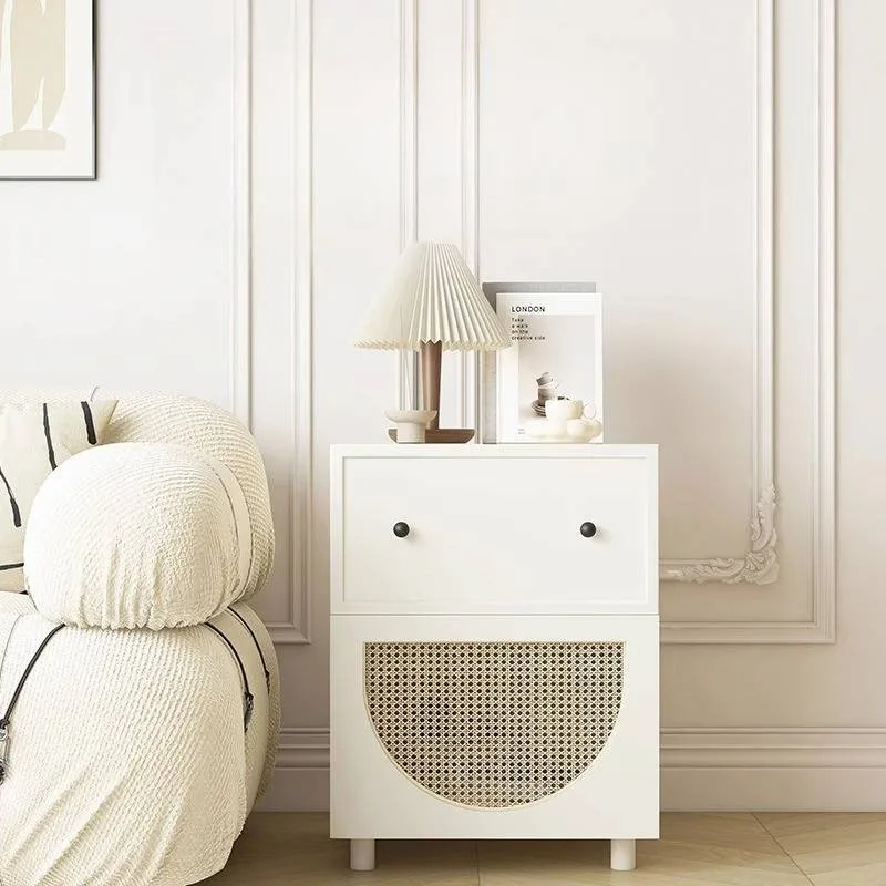 xx-Designer Nightstands Realm Bedroom Glossy Essentials Drawer Nightstands Librero Rattan Safe Mesa De Cabeceira Night Stand^