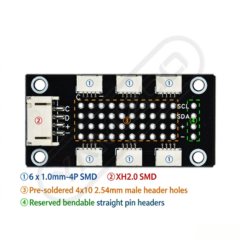 JST1.0 SH1.0 4-poliges Kabel mit Stecker, Dupont-Kabel, für STEMMA QT/QWIIC Pico H – Detail 9