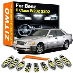 ZITWO 11Pcs LED Interior Map Reading Trunk Plate Light Kit For Mercedes Benz C Class W202 S202 C200 C230 C250 1993-2000 Car Bulb