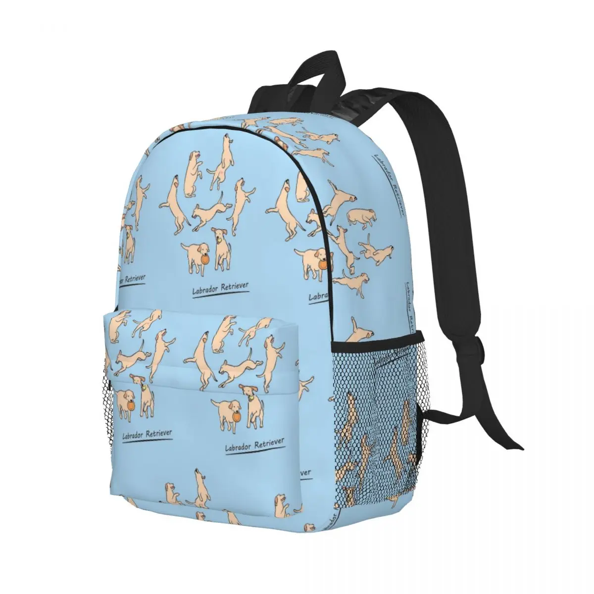 Playing Light Yellow Lab Labrador Retriever Backpack Student Boys Girls BookBag Men Women School Bag Computer Shoulder Bags