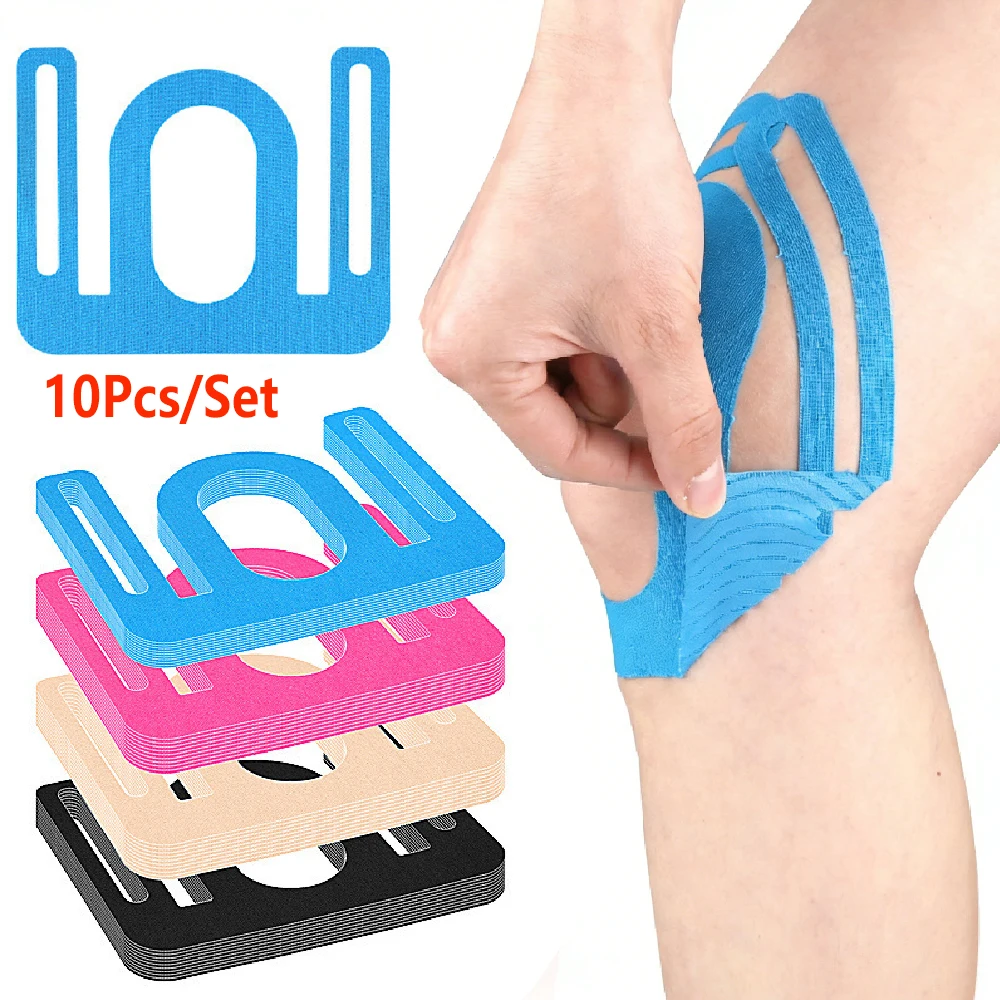 10PCS Pre-Shaped Knee Kinesiology Tape,Precut Compression Sport Tape,Ergonomic Knee Support Brace for Soreness Relief & Workout