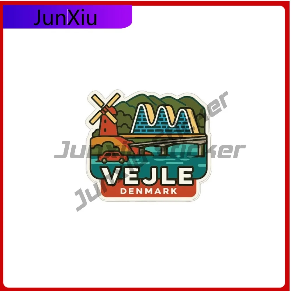 

Vejle Denmark City Sticker Vacation Vinyl Scratch-proof Exterior Decal Aquarium Decoration Car Rear Tent For Suv Camping Suv Win