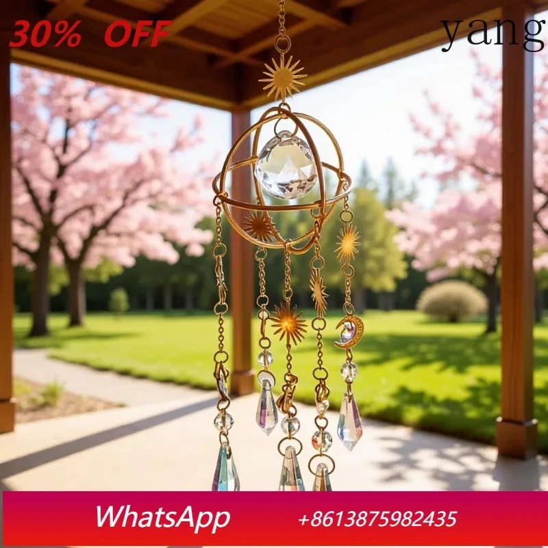 

YJQ crystal color stone pendant wind chime modern simple balcony bedroom ornament wind chime