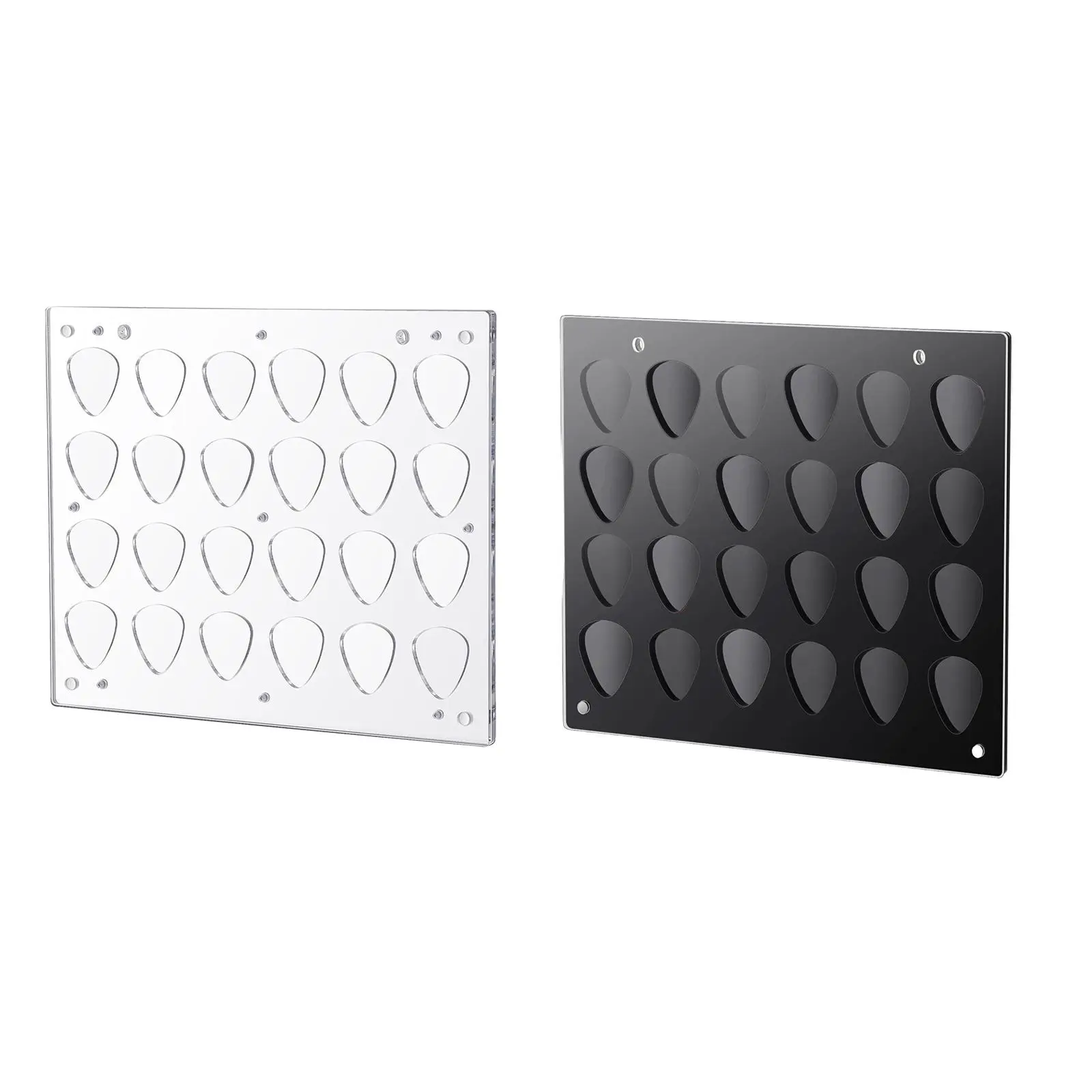 Guitar Pick Holder, Home Decor Space Saving Organizer Storage Rack 24 Slot for Dresser, Office, Bedroom Tabletop