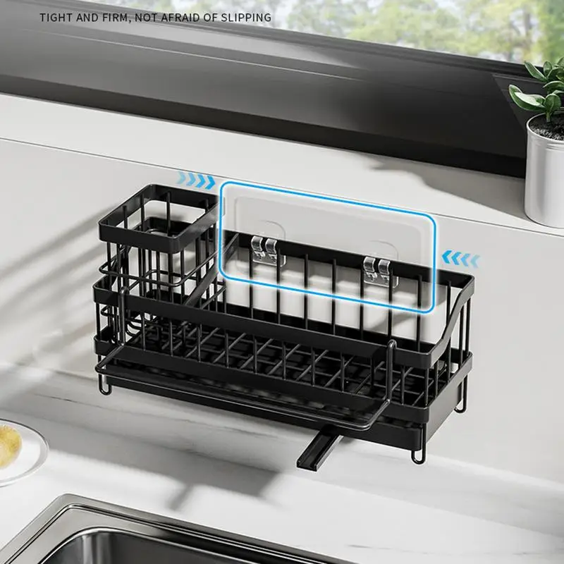 

Kitchen Sink Drain Rack Organizer Self-draining Sink Shelf Soap Sponge Holder Dishcloth Towel Rack For Bathroom