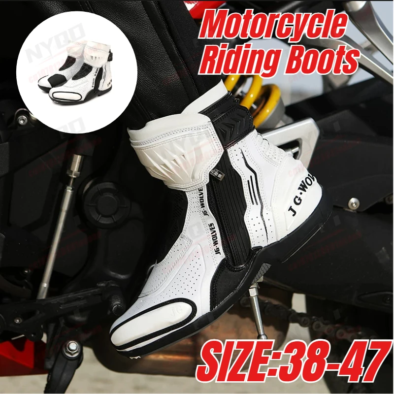 

New Men's Summer Breathable Motorcycle Anti Fall Strap CE Certified Racing Casual Boots Motorcycle Riding Boots
