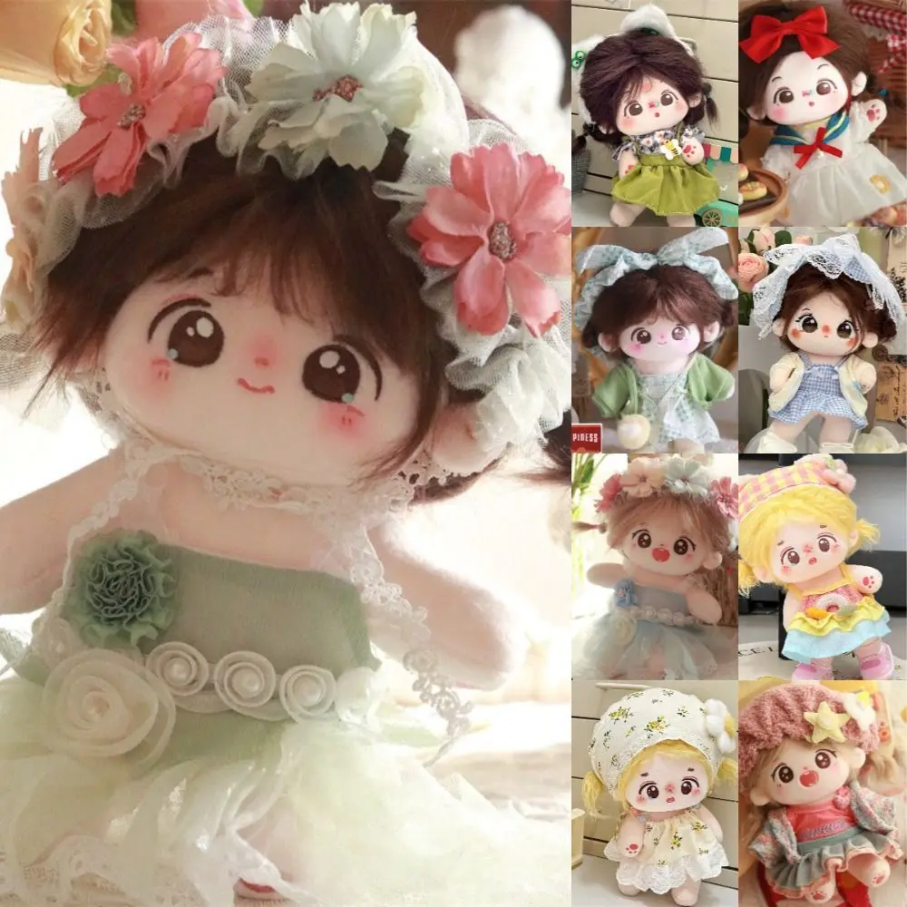 Cartoon 20cm Cotton Doll Doll Clothing Set Hand-made Dolls Accessories Doll Clothes BJD Gift Fairy Dress Plush Toy