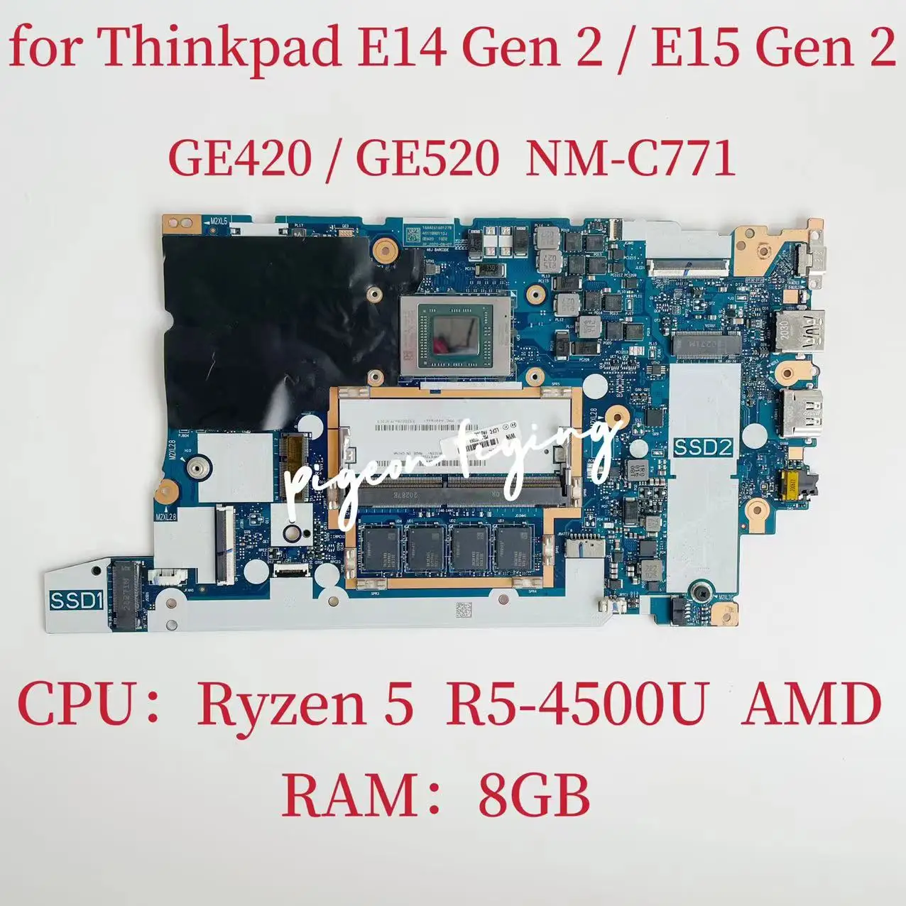 E14 Gen 2 Mainboard For Lenovo Thinkpad E15 Gen 2 Laptop Motherboard CPU: Ryzen 5 R5-4500U RAM:8GB DDR4 NM-C771 FRU: 5B20W77569