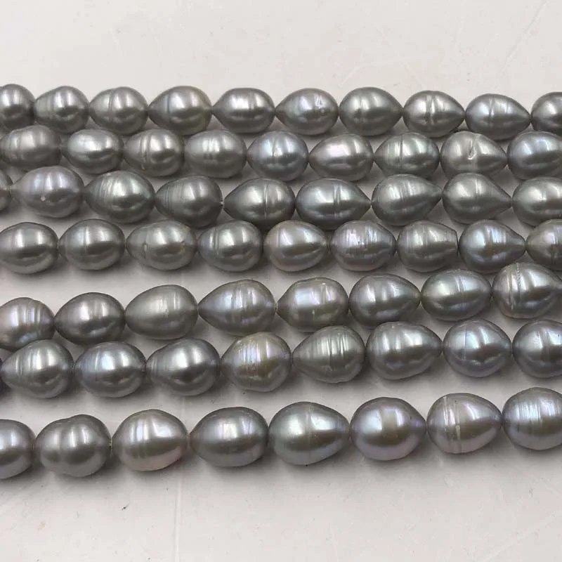 ELEISPL For 7Strands Loose Strings Rice Freshwater Cultured Pearls 10MM #22010315