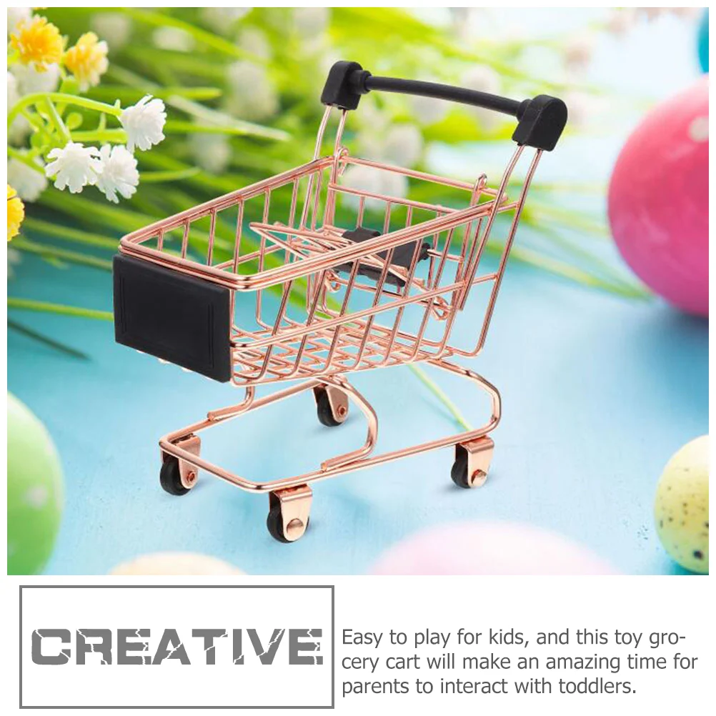 6 Pcs Mini Shopping Cart Push Toys for Toddlers 1-3 Kids Grocery Carts Metal Baby