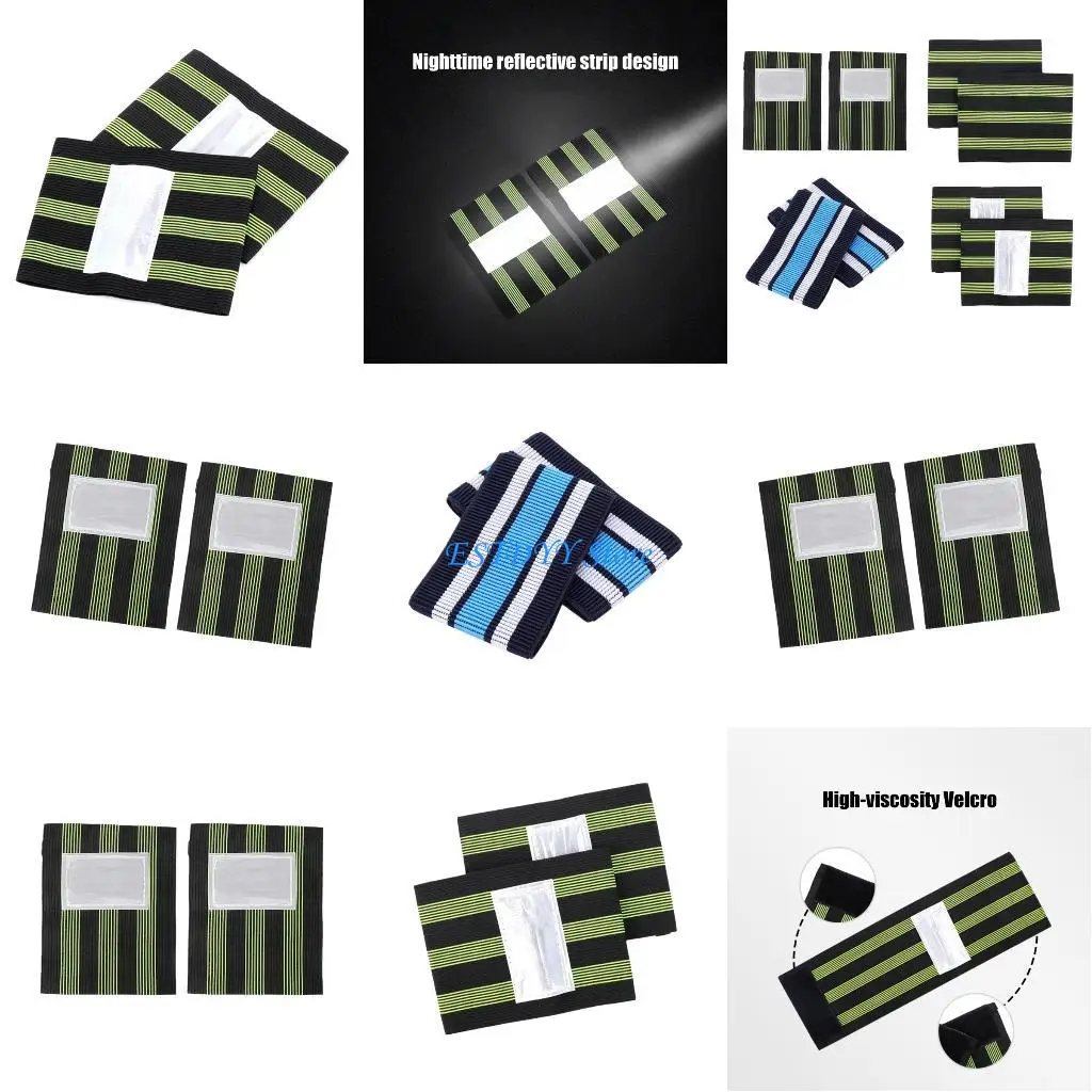 

G6DE Night Safety Cycling Leg Band Reflective Wide Elastics Strap Regulable Hook Rings Fastener Light weight