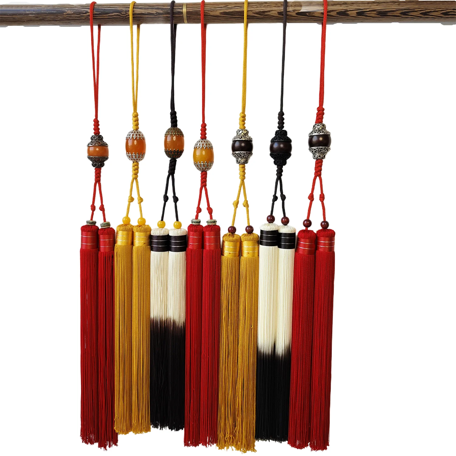 Martial Arts Taiji Sword Tassel Brown Tai Chi Sword Accessories Kung Fu Ear Hanging Ribbon Chinese Knot Short Middle Long