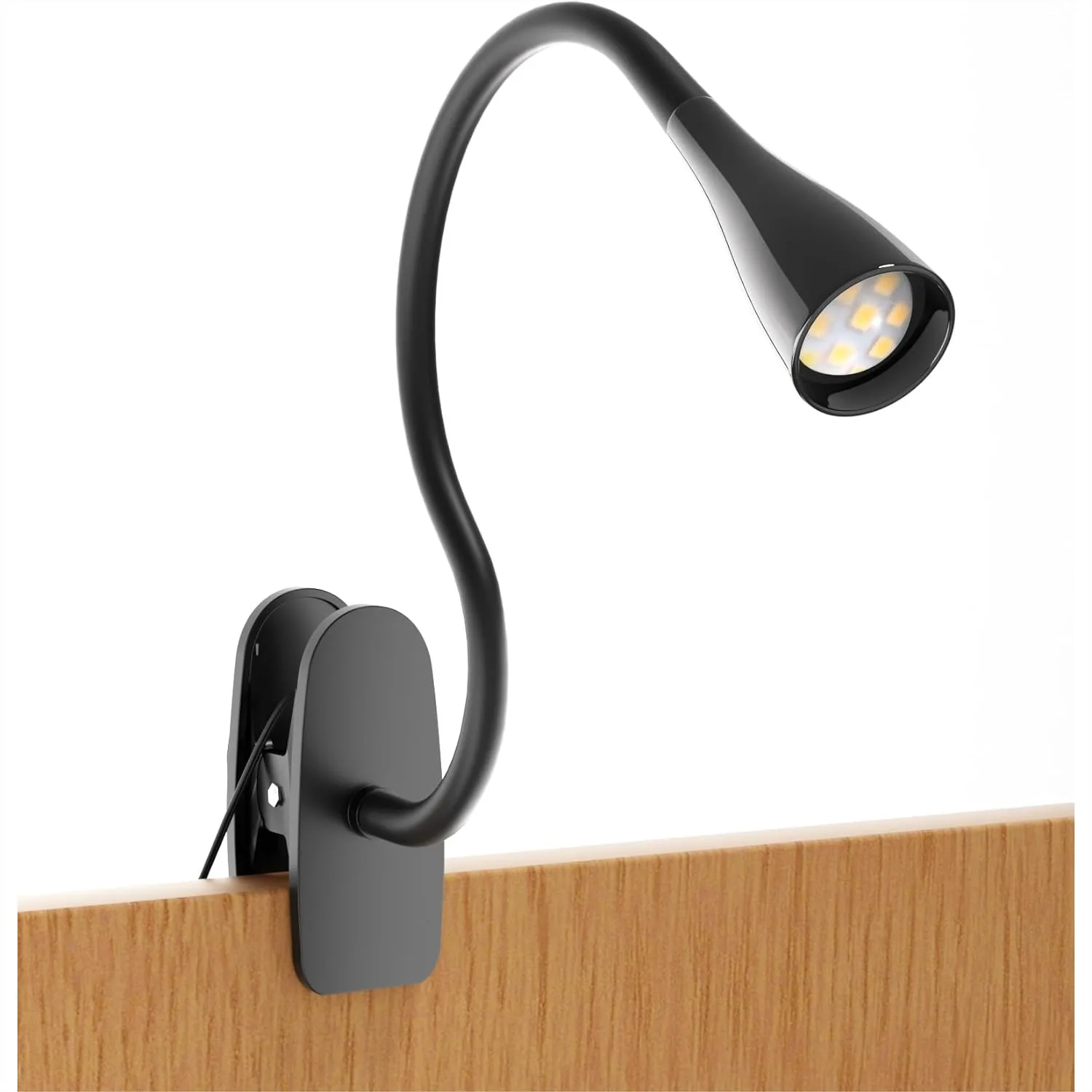 

Book Light for Reading in Bed, Eye-Caring LED Clip Lamp, 360° Flexible Gooseneck, 3000K Warm Light for Bedroom, Office, Black