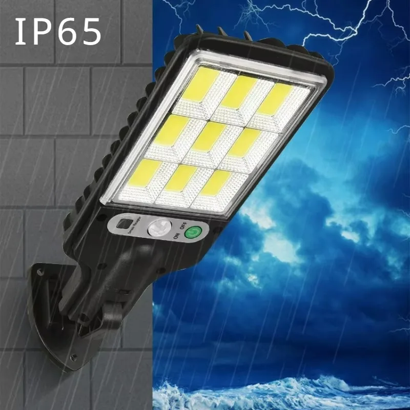 LED Solar Light with Remote Control Human Body Sensing 3 Modes Outdoor Waterproof Courtyard Wall Light Road Garden Light