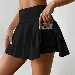 Women's High Waisted Tennis Mini Skirt Tennis Yoga Golf Sports Belt Safety Pants Pocket Comfortable and Breathable Sports Skirt