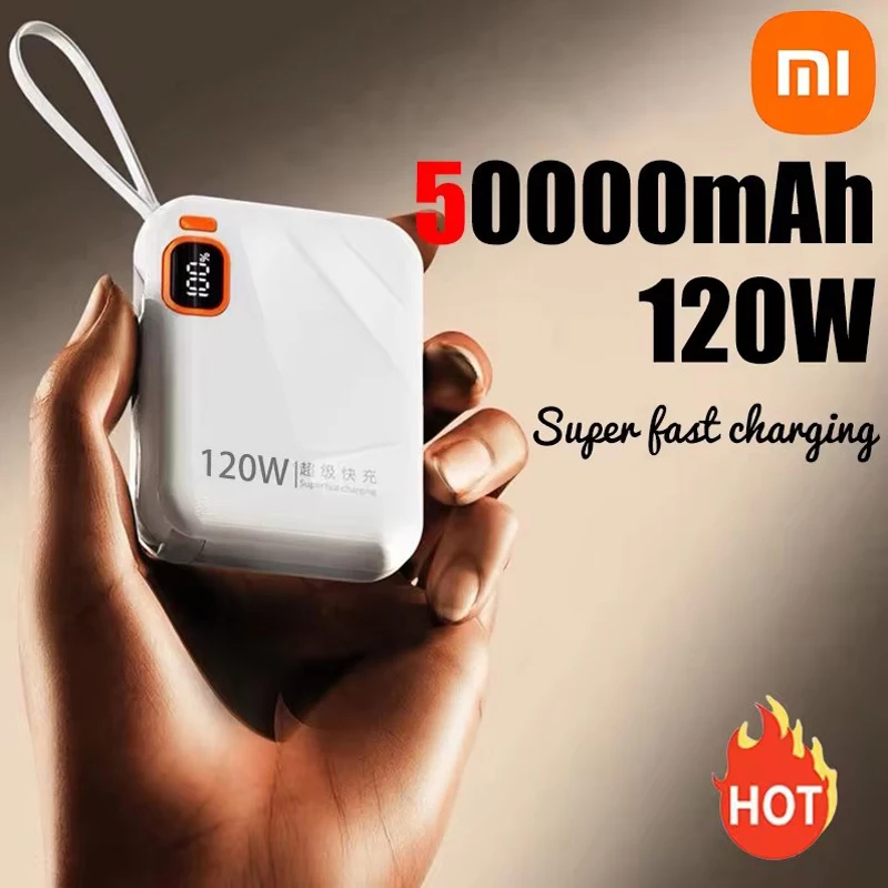 Xiaomi PD120W Power Bank 50000mah Type C Lightning Cable Detachable Two-way Fast Charger Portable Powerbank For Iphone Samsung