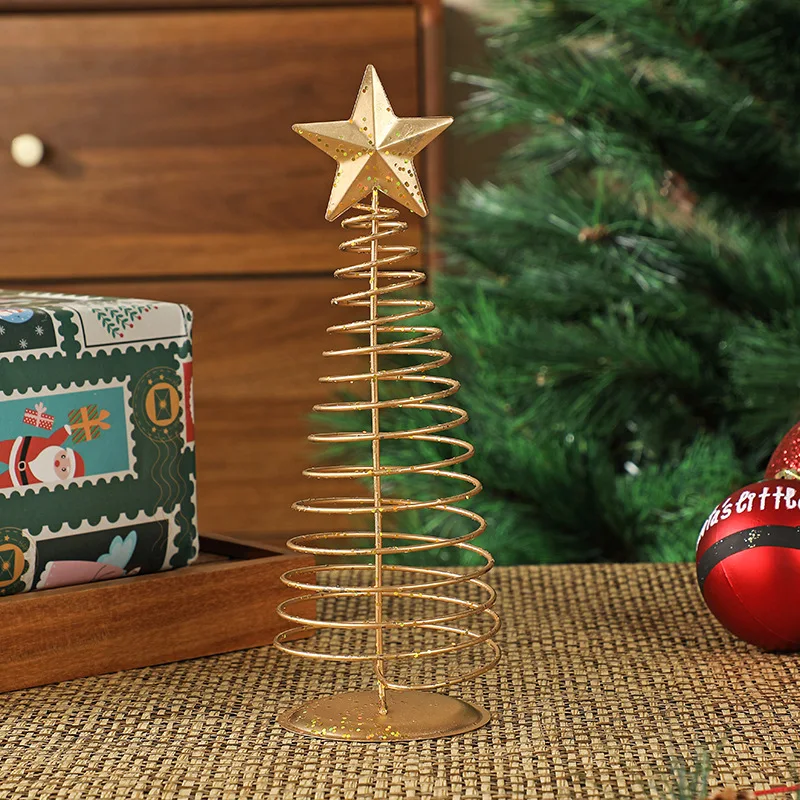 New Vintage Wire Tree Christmas Star Wire Tree Christmas Kitchen Table Decoration Home Decor Craft Three-piece Set