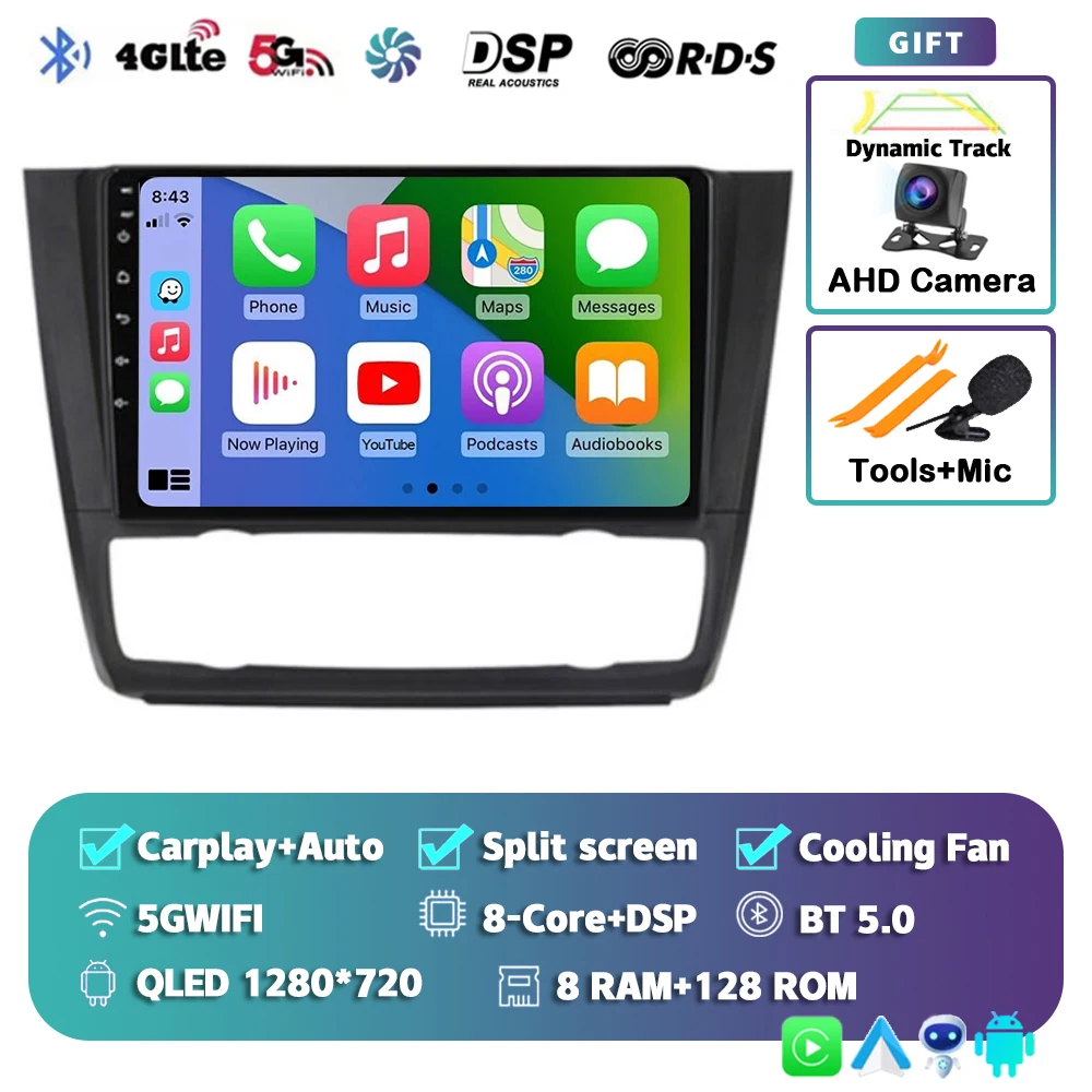 Android 15 Voor BMW 1-Serie E88 E82 E81 E87 2004 - 2011 2K QLED Android Autoradio multimedia Video Player GPS stereo CarPlay 4G - afbeelding 1