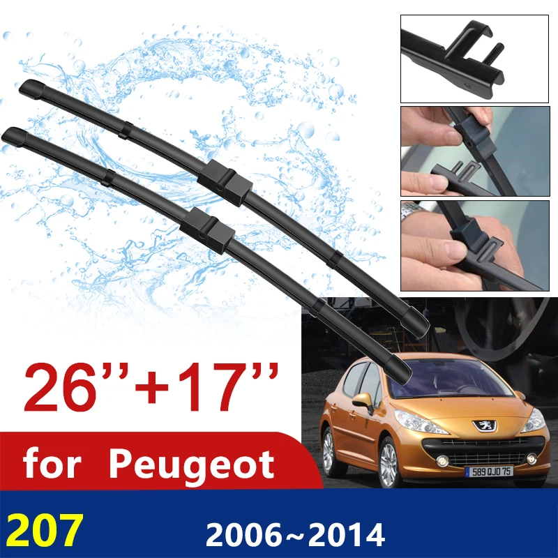 for Peugeot 207 207CC 207SW Cc Sw 2006~2014 2007 2008 2009 Car Wiper Blade Front Windscreen Windshield Wipers Car Accessories