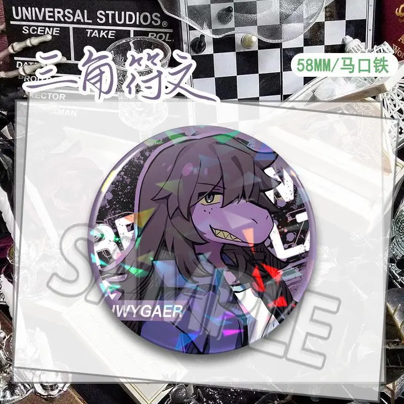4PCS Hot Pixel Game Deltarune Series 58MM Reflective Badge Creativity Cartoon Character Kris Printing Exquisite Badge Fans Gift