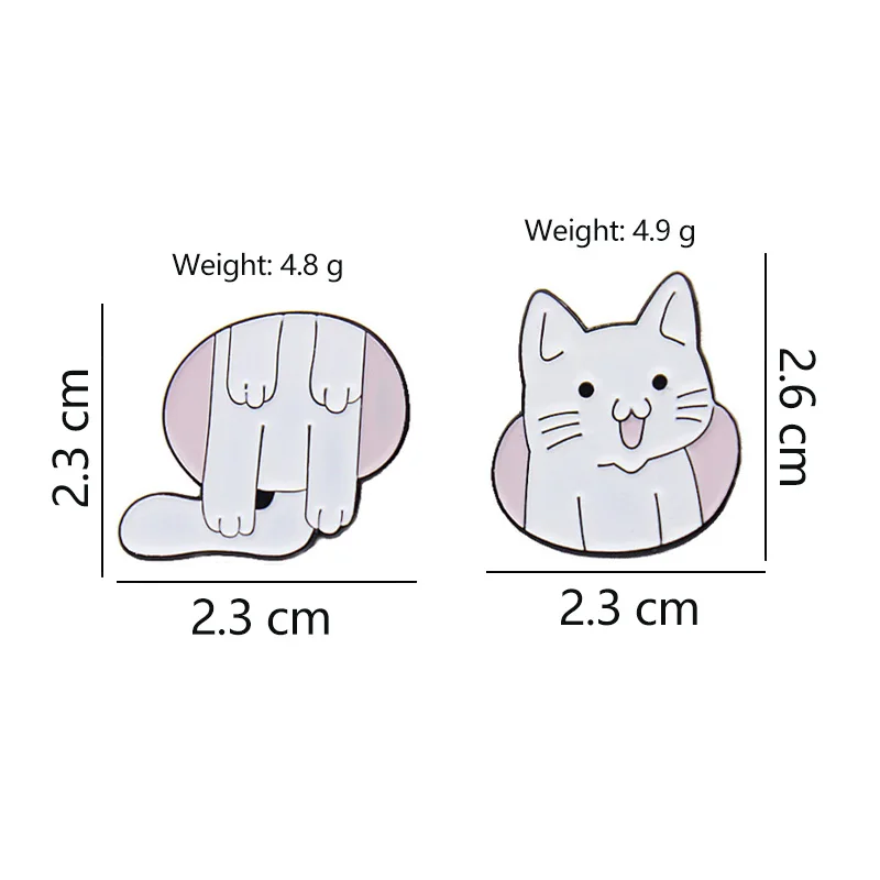 Enamel Pin Animal Kitten Space Crossing Brooches Shirt Collar Badge Lapel Jewelry for Friend Wholesale Cartoon White Cat