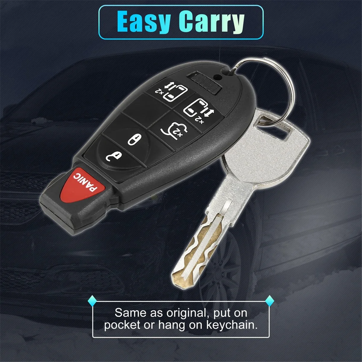 Keyless Entry Remote Car Key Fob M3N5WY783X for Dodge Grand Caravan for Chrysler Town and Country, 6