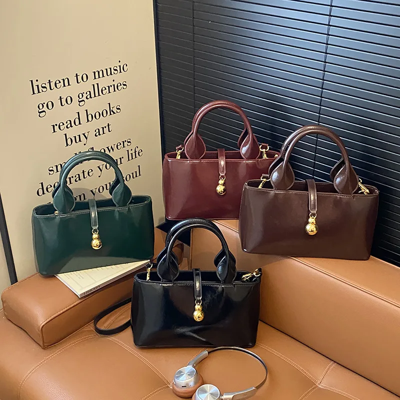 Tas Bucket Berkilau Mengkilap - Tas Jinjing Kapasitas Besar dengan Tali yang Dapat Dilepas dan Disesuaikan untuk Berbagai Cara Membawa