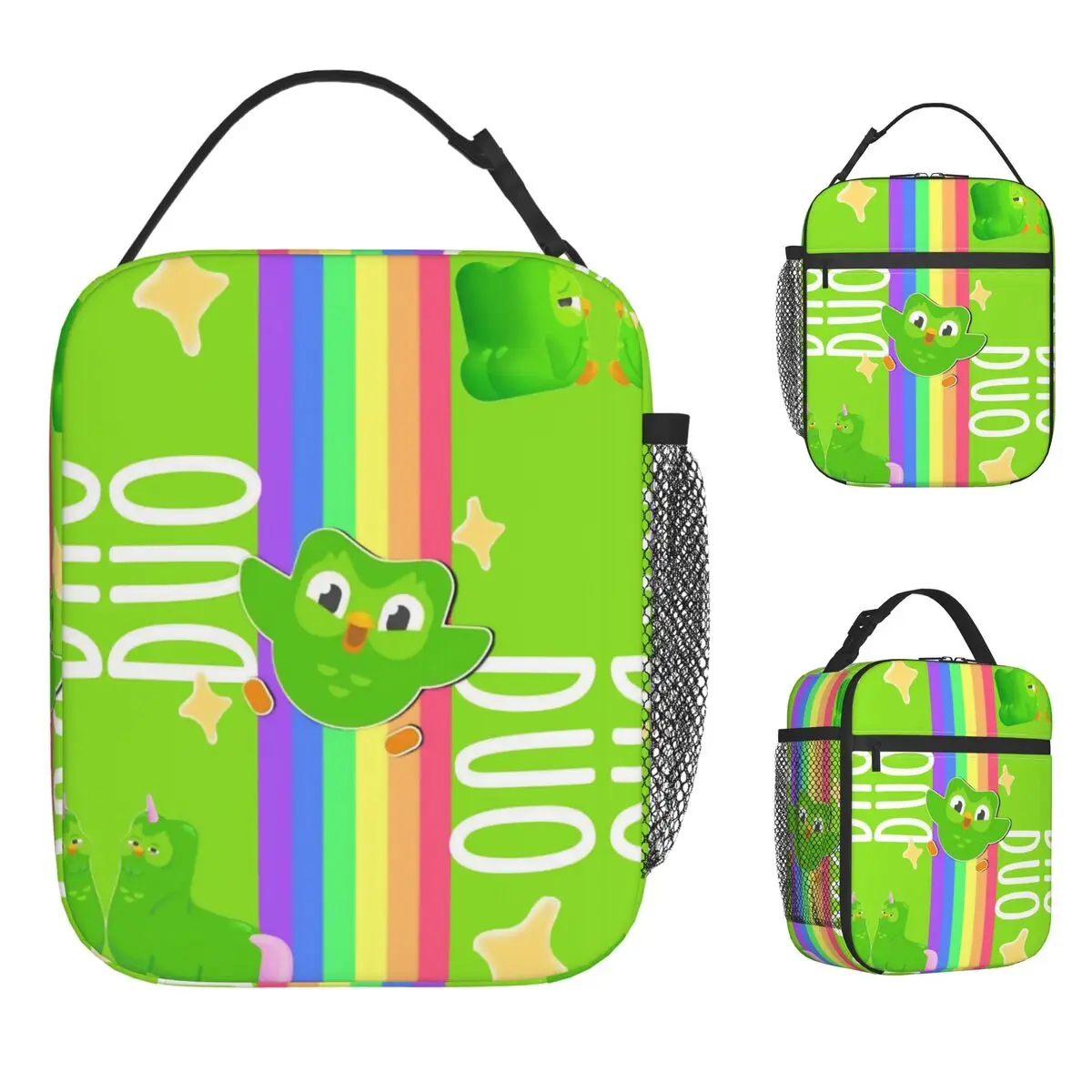 

Duolingos Owl Duo сумка для обеда портативная коробка для обеда на молнии женская сумка-холодильник для пикника ретро водонепроницаемая термосумка-тоут