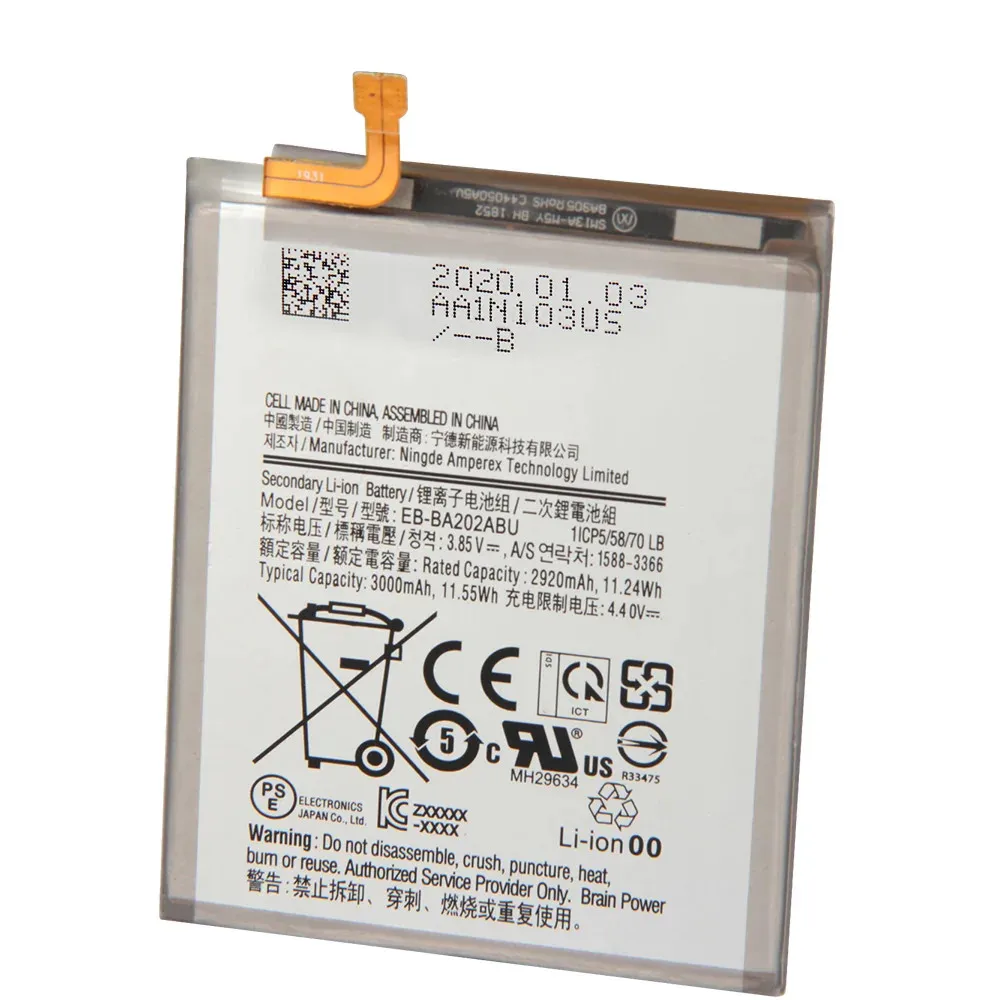 SAMSUNG Original Replacement Phone Battery EB-BA202ABU For Samsung Galaxy A20e A10e A102W A102U SM-A202F A202F Battery 3000mAh