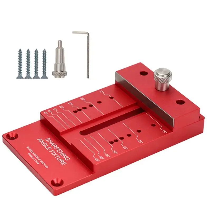 A98E-Woodworking Angle Sharpener Aluminum Alloy Sharpener Measurement Of Grinding Tools Holder Woodworking Chisel