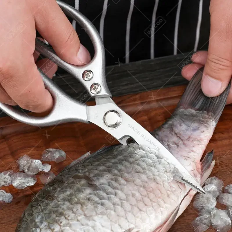 WXCOO Chicken Bone Scissors Stainless Steel Cutting Kitchen Scissors Multifunctional Food Slicing Fish Meat Knife