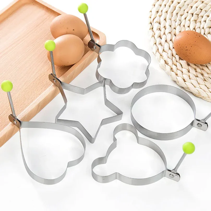 Stainless Steel Fried Egg Shaper Mould Maker Breakfast Baking Pancake Mold Creative Cake Tool Baking Cooking Kitchen Gadgets