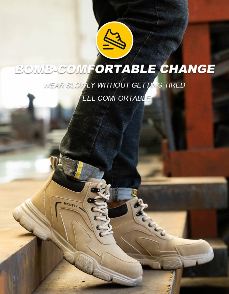 Männer Stahl Kappe Sicherheit Arbeit Stiefel Unzerstörbare Bau Sicherheit Stiefel Pannensichere Männliche Arbeit Schuhe Schutz Schuhe – Detail 5