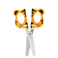 Fashion Cute Cartoon Animal Safety Round Head Mini Scissors School Office Supply Child Student Stationery Gift