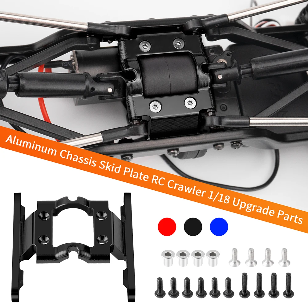 MIBIDAO-placa inferior de caja de cambios de aleación de aluminio, placa de deslizamiento de caja de transmisión para 1/18 RC Crawler FMS LC80, piezas de mejora