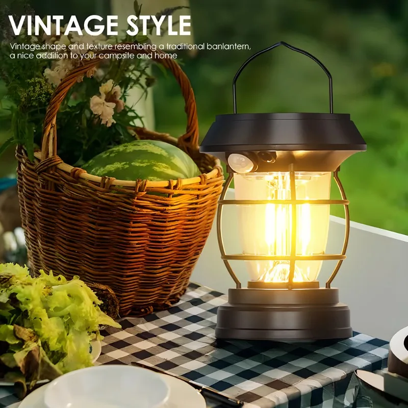 

Camping Lights Type-C Rechargeable solar light outdoors garden decoration Portable Solar Powered Wall Hanging Light