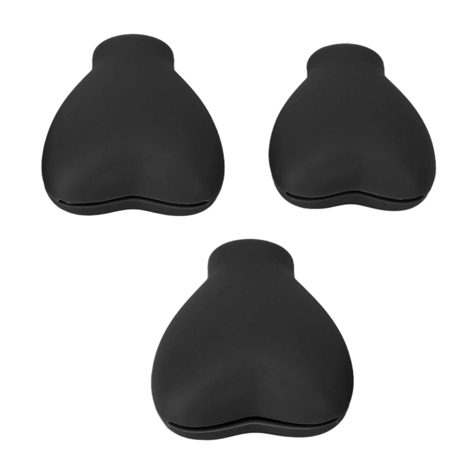 3pcs Makeup Brush Cover Portable Silicone Heart Shaped Cosmetic Brush Guard Cap For Women Girls