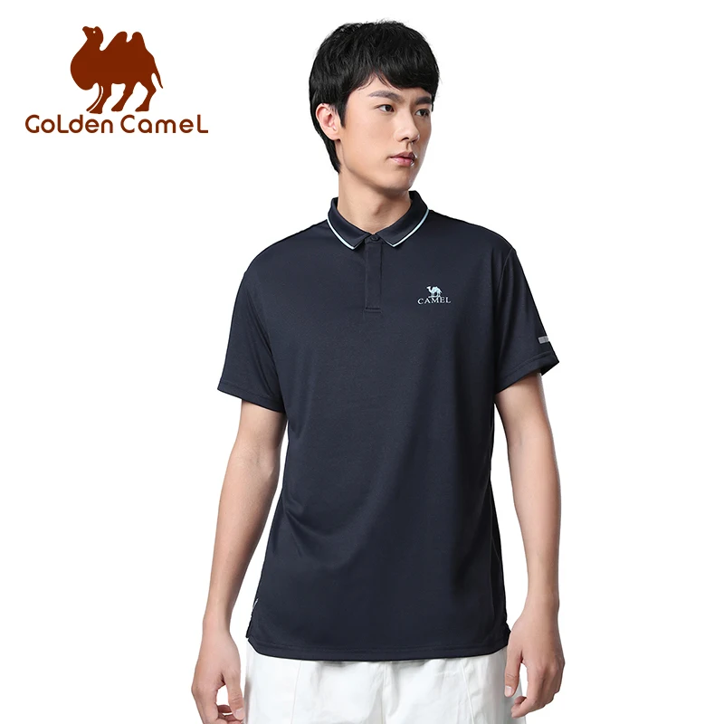 

GOLDEN CAMEL T-shirts Outdoor Quick-dry Polo Shirts Men Women Short-sleeved t-shirt 2023 Summer Lapel Loose Running Sports Top