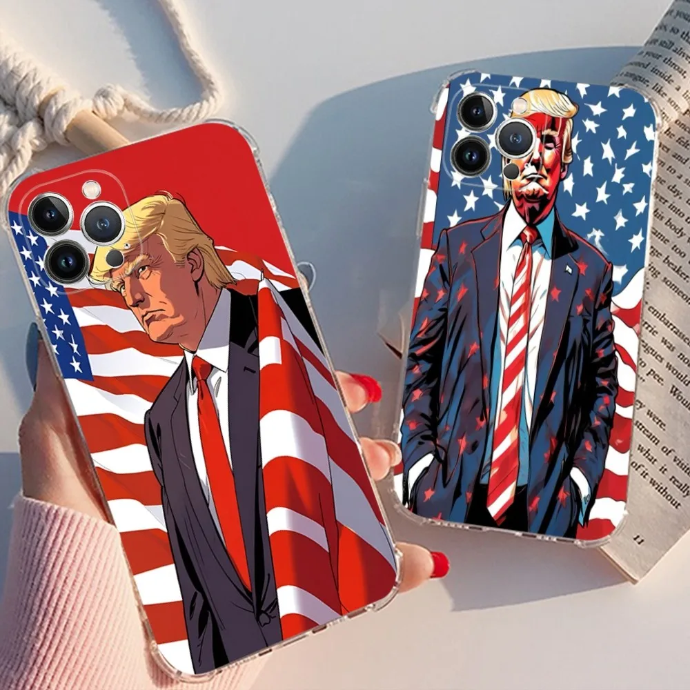 D-Donald T-Trump 2024 Phone Case For IPhone 16 15 14 13 12 Mini 11 Pro XS Max X XR SE 6 7 8 Plus Soft Silicone Cover