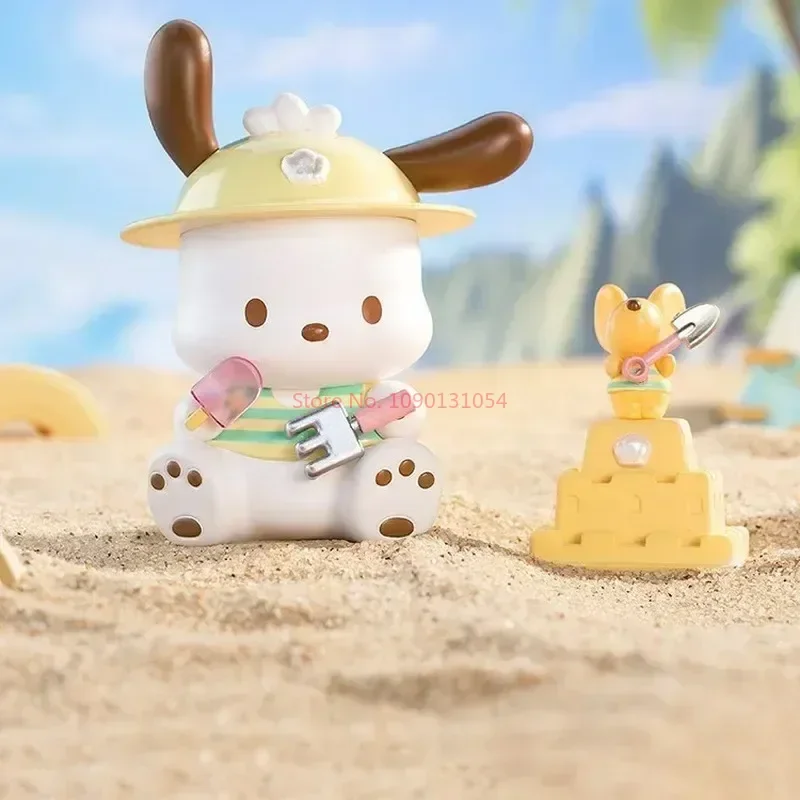 Sanurgente Pochacco-Figurine de la série Holiday Beach, boîte ennemi, figurine d'action anime, jouet à collectionner, cadeau tendance, jouets Kawaii